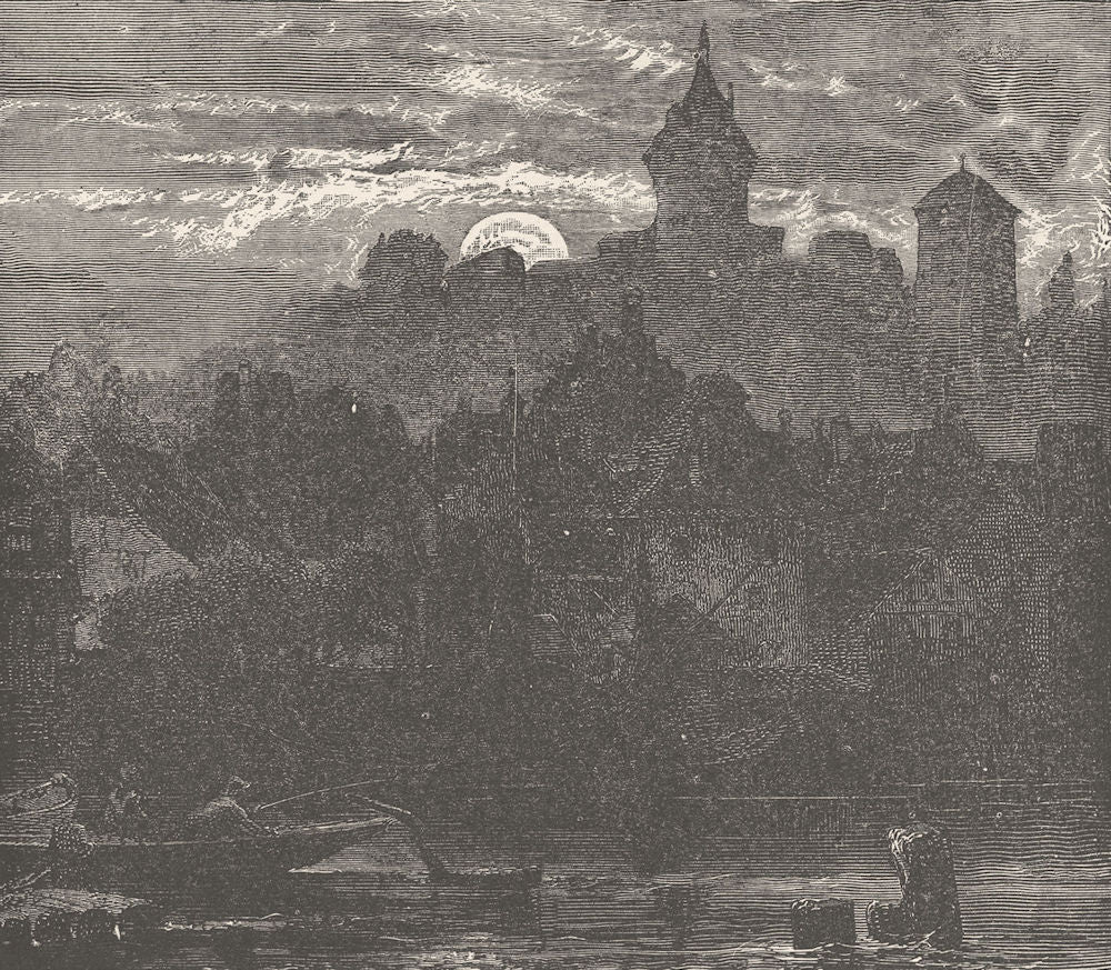 SWITZERLAND. View of Schaffhausen 1903 old antique vintage print picture